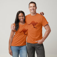 Gradient Orange Kangaroo T-Shirt Desert | Burnt Zazzle
