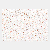 Burnt Orange Dots Floral Green Weave Pattern Wrapping Paper Sheets (Front 2)