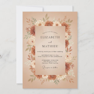 Burnt Orange Earthy Harvest Wedding Invitation