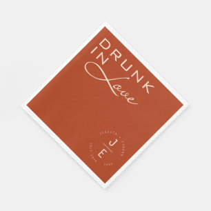 Burnt Orange Elegant Monogram Chic Minimal Script Napkins