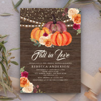 Burnt Orange Floral Pumpkin Wood Bridal Shower