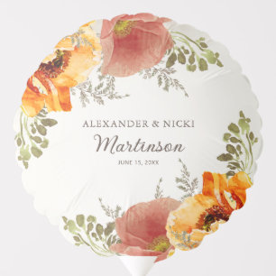 Burnt Orange Floral Wedding Balloon