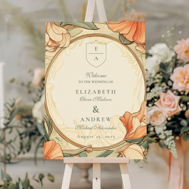 Burnt Orange Floral wedding Foam Board (Creator Uploaded)
