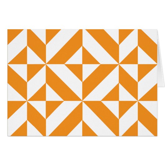 Burnt Orange Geometric Deco Cube Pattern (Front Horizontal)