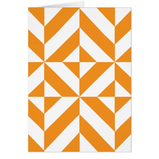Burnt Orange Geometric Deco Cube Pattern (Front)