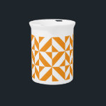 Burnt Orange Geometric Deco Cube Pattern Pitcher<br><div class="desc">This abstract,  geometric cubed pattern will add vibrance and classic flair to any home or office decor. Always ready for you to personalize with your name and/or your loved one's name,  as well.</div>