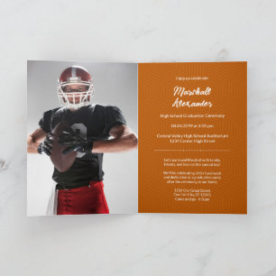 Burnt Orange Geometric Graduation Photo Invitation