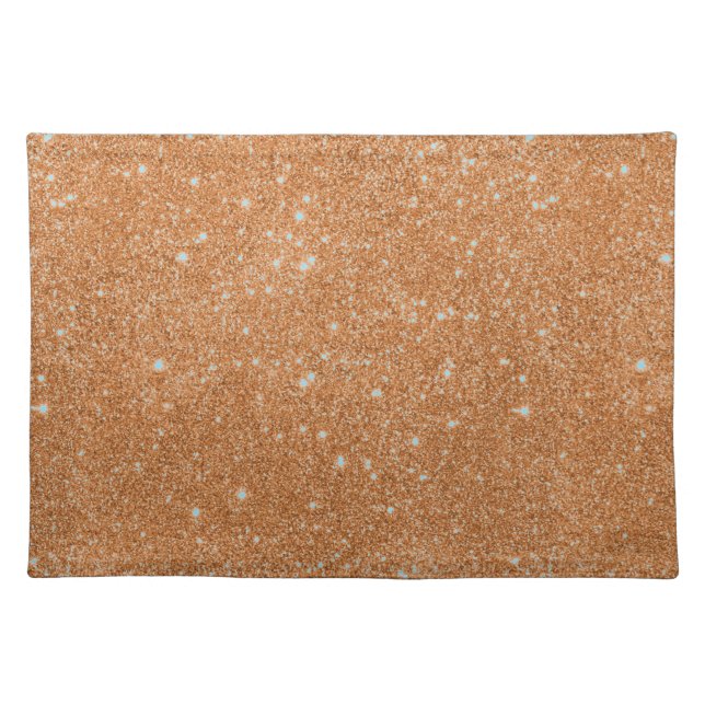 Burnt Orange Glitter Sparkles Cloth Placemat (Front)