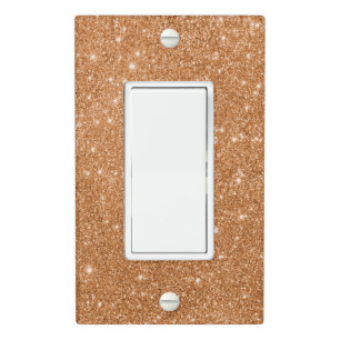 Burnt Orange Glitter Sparkles Light Switch Cover