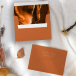 Burnt Orange Gold Agate Wedding Envelope<br><div class="desc">The inside of this elegant modern wedding invitation envelope features a burnt orange watercolor agate design trimmed with faux gold glitter. Customize the back flap with the names of the bride and groom in tan handwriting script and return address in copperplate font on a burnt orange background.</div>