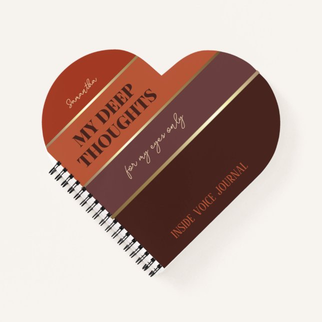 Burnt Orange Gold Elegant Gold Pocket Journal (Front)