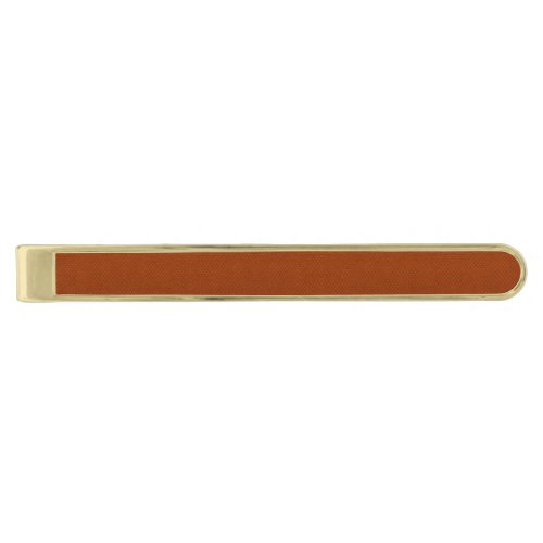 Burnt Orange Gold Finish Tie Bar
