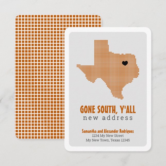 Burnt Orange Gone South, Y'All Moving Announcement (Front/Back)