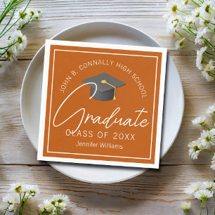 Burnt Orange Graduate Custom 2026 Graduation Party Napkins