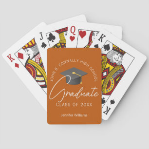 Burnt Orange Graduate Custom 2026 Graduation Poker Cards
