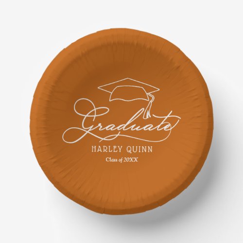 Burnt Orange Graduation Party Paper Paper Bowls