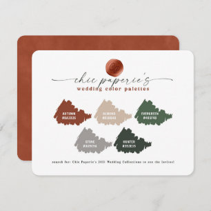 Burnt Orange Gray Fall Wedding Color Palette Card