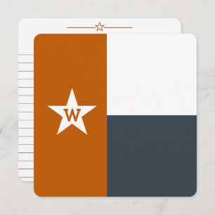 Burnt Orange & Gray Texas Flag Flat Note Card