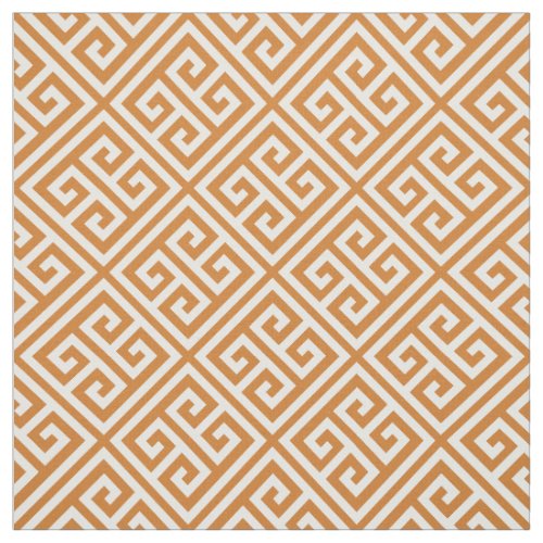 Burnt Orange Greek Key Fabric