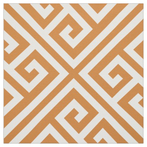 Burnt Orange Greek Key Large Scale Fabric