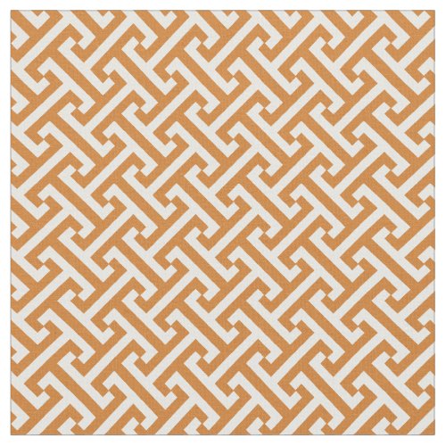 Burnt Orange Greek Key Pattern Fabric