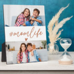Burnt Orange Hashtag Momlife 2 Photos Custom Plaque<br><div class="desc">Add a warm and rustic touch to your space with the Burnt Orange Hashtag Momlife 2 Photos Custom Plaque. Featuring the popular "#Momlife" caption in bold typography against a rich burnt orange background, this plaque includes two customizable photo slots to showcase your favorite memories. A perfect blend of modern style...</div>