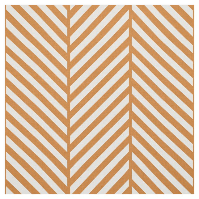 Burnt Orange Herringbone Large Scale Fabric (Swatch)