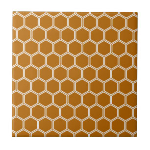 Burnt Orange Hexagon 1 Ceramic Tile