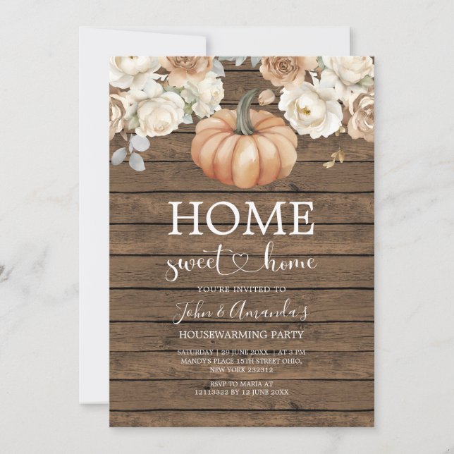 Burnt Orange Home Sweet Home Housewarming Party Invitation (Front)