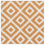 Burnt Orange Ikat Diamonds Fabric