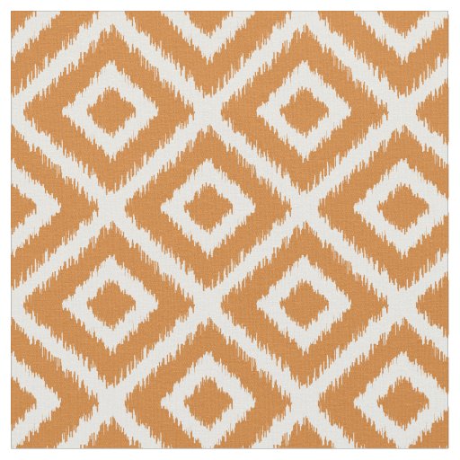 Burnt Orange Ikat Diamonds Fabric