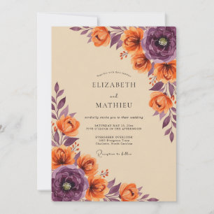 Burnt Orange Lavish Autumnal Wedding Invitation