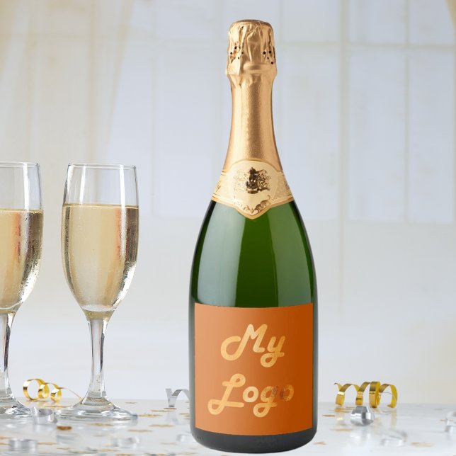 Burnt orange logo image business sparkling wine label (Creator Uploaded)