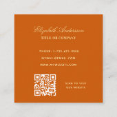 Burnt orange logo QR code minimalist Square Business Card | Zazzle