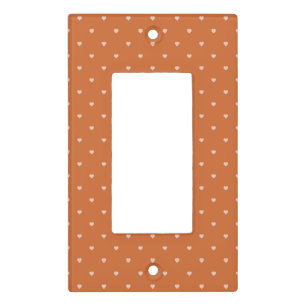 Burnt Orange Mini Hearts Background Personalized Light Switch Cover