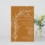 Burnt Orange Minimal Arch Wedding Program<br><div class="desc">itinerary weddings,  ceremony programs,  wedding programs,  wedding vow renewal program templates,  example of wedding program,  wedding program template</div>