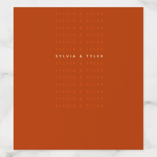 Burnt Orange Minimal Typography Names Envelope Liner (Design)