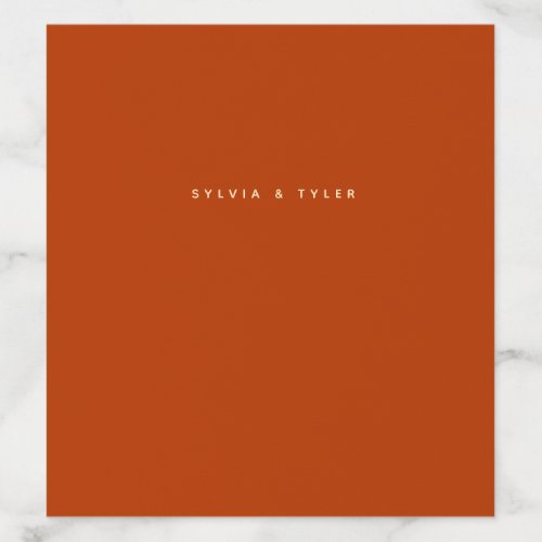 Burnt Orange Minimalist Typography Names Envelope Liner