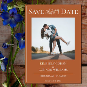 Burnt Orange Modern Photo Save the Date