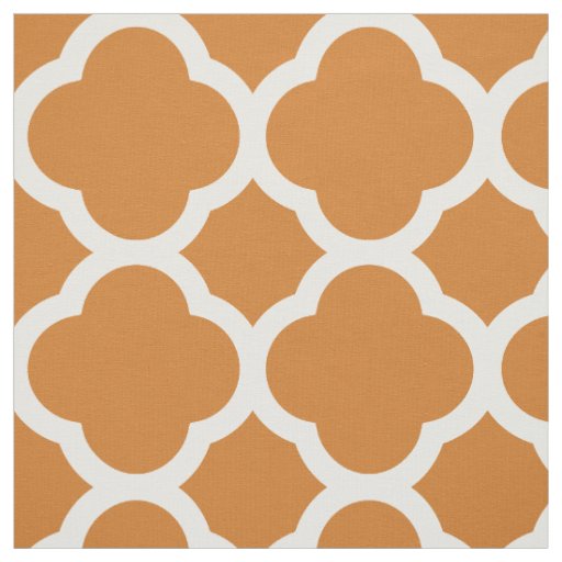 Burnt Orange Modern Quatrefoil Large Scale Fabric