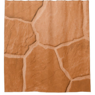 Burnt Orange Modern Stones  Shower Curtain
