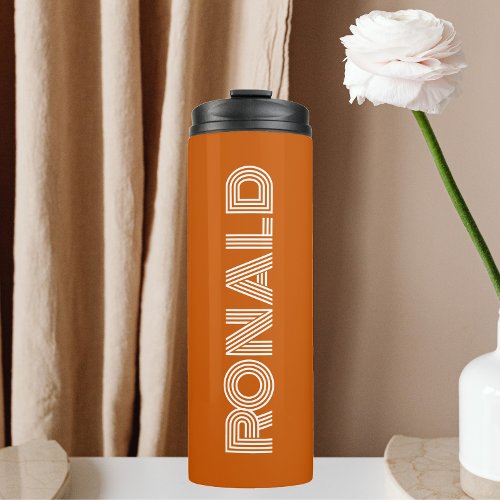 Burnt Orange Modern Typography Groomsman Thermal Tumbler