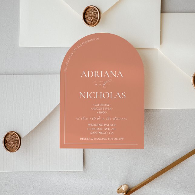Burnt Orange Modern Wedding  Invitation (Creator Uploaded)