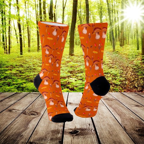 Burnt Orange Mushrooms    Socks
