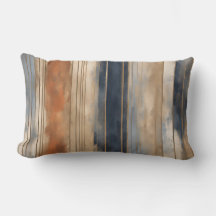 Burnt Orange Navy Dusty Blue Distressed Stripe