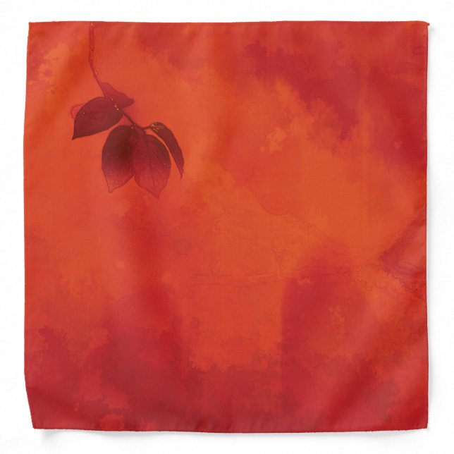 Burnt Orange Persimmon Leaf Abtract Autumn Bandana (Front)