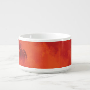 Burnt Orange Persimmon Leaf Abtract Autumn Bowl