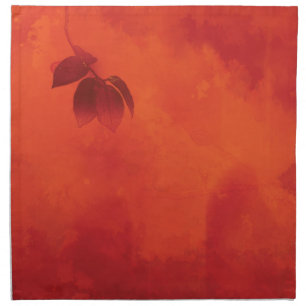 Burnt Orange Persimmon Leaf Abtract Autumn Cloth Napkin