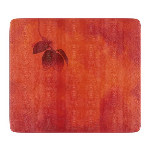 Burnt Orange Persimmon Leaf Abtract Autumn Cutting Board