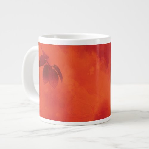 Burnt Orange Persimmon Leaf Abtract Autumn Giant Coffee Mug